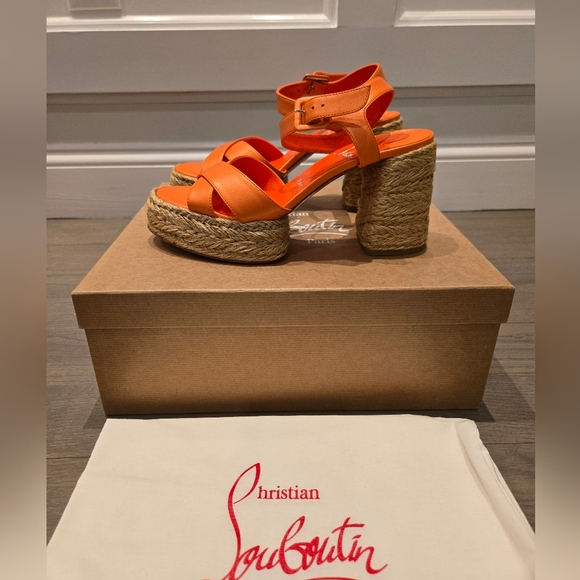 $995 Christian Louboutin CALAKALA 70 Platform Espadrille EU 39 US 9 NIB - Picture 4 of 9